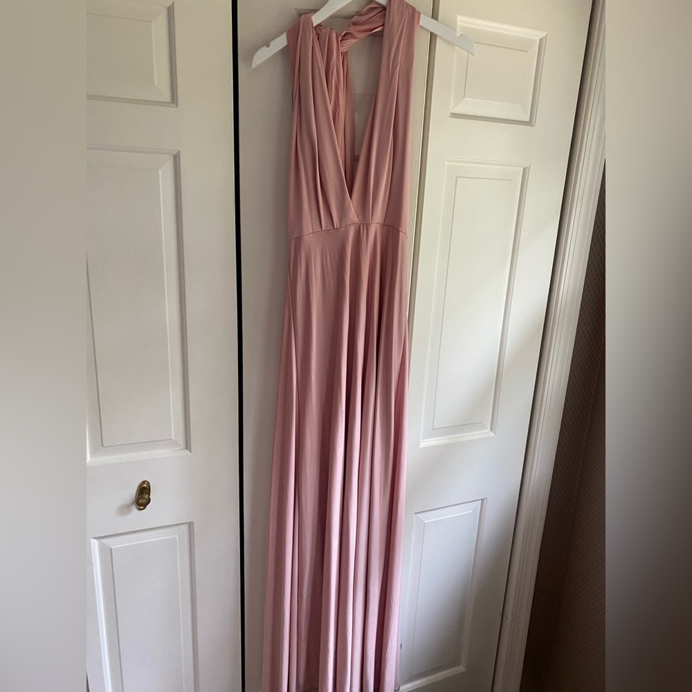 Lulus. Medium. Halter wrap dress. Blush color.
